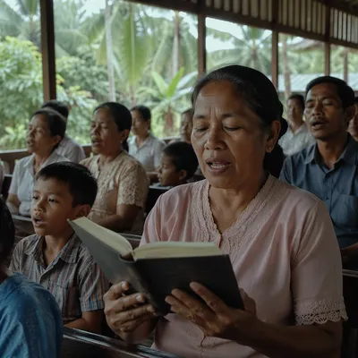 Southeast Asian Church Service in Tropical Chapel