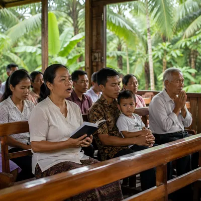 Southeast Asian Church Service in Tropical Chapel
