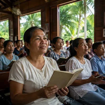 Southeast Asian Church Service in Tropical Chapel