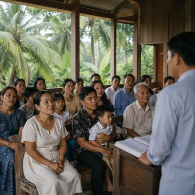 Southeast Asian Church Service in Tropical Chapel