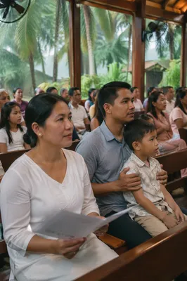 Southeast Asian Church Service in Tropical Chapel