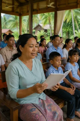 Southeast Asian Church Service in Tropical Chapel