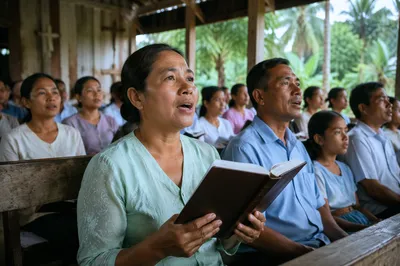 Southeast Asian Church Service in Tropical Chapel