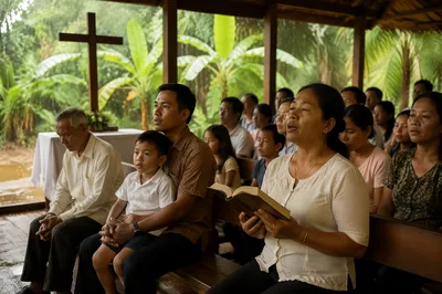 Open Air Tropical Church Service
