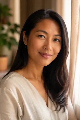 Warm Portrait of Southeast Asian Woman
