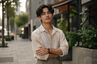 Southeast Asian Youth on City Street