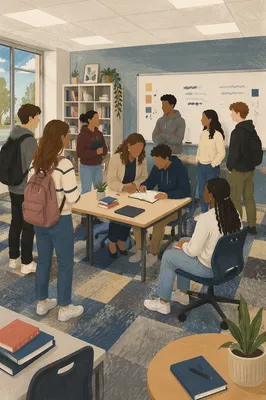 Diverse Teacher Helping Student in Classroom