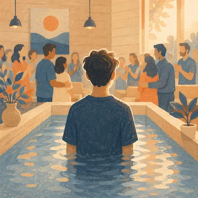 Teen Baptism Celebration in Contemporary Church