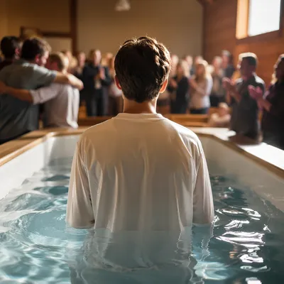 Teen Baptism Celebration in Contemporary Church