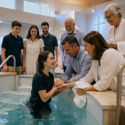 Teen Baptism Celebration With Family Indoors