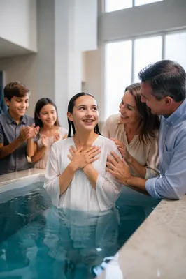 Teen Baptism Celebration With Family Indoors
