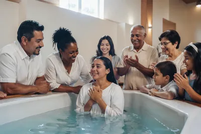 Teen Baptism Celebration with Family Indoors