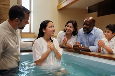 Teen Baptism Celebration with Family Indoors
