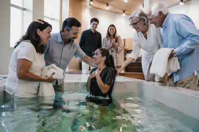 Teen Baptism Celebration with Family Indoors