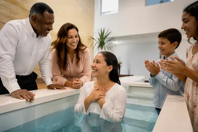 Teen Baptism Celebration with Family Indoors