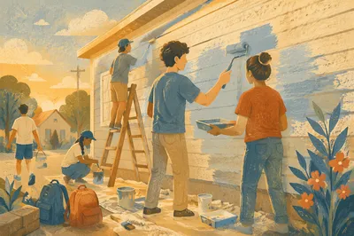 Teens Serving on Community Painting Mission
