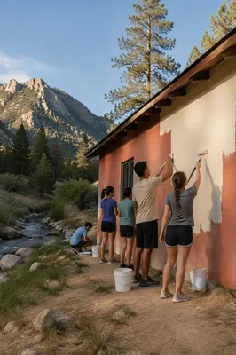 Teen Mission Trip Painting Community Building