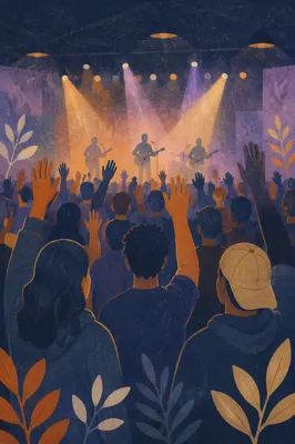 Raised Hands at Indoor Concert Stage
