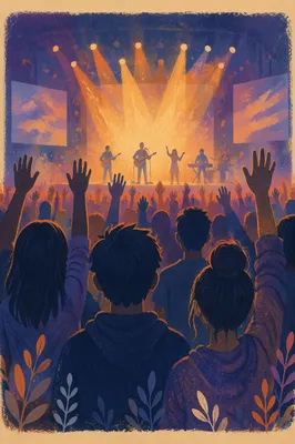 Raised Hands in Concert Crowd