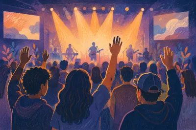 Raised Hands at Concert Stage