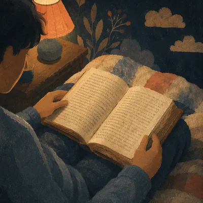 Teenager Reading Bible in Quiet Bedroom