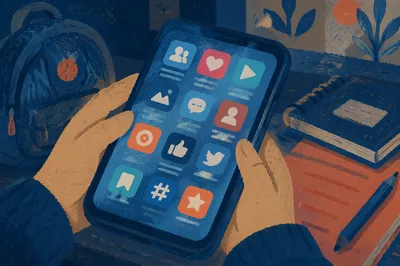 Teen Student Browsing Social Media After School