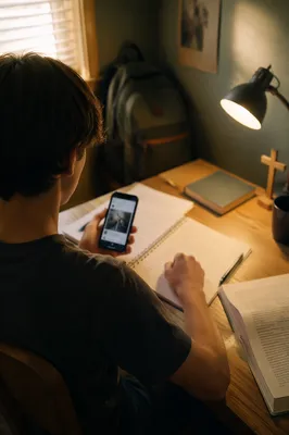 Teen Student Reflecting on Social Media Choices