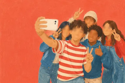 Diverse Teenagers Taking Fun Selfie Together
