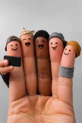 Playful Diverse Teen Finger Selfie Portrait