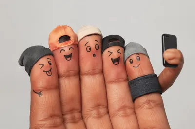 Playful Diverse Teen Finger Selfie Scene