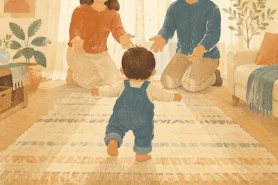 Toddler First Steps in Warm Family Home