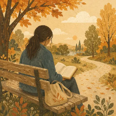 Young Adult Reading Bible on Park Bench