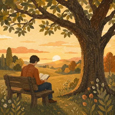 Young Adult Reading Bible on Park Bench