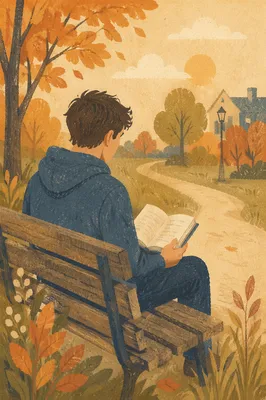 Young Adult Reading Bible on Park Bench