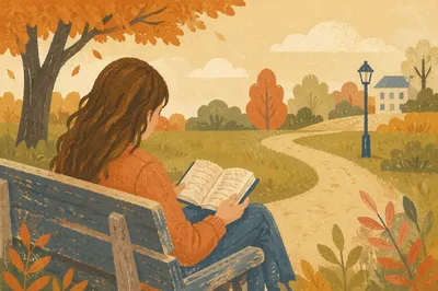 Young Adult Reading Bible on Park Bench