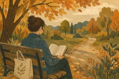 Young Adult Reading Bible on Park Bench