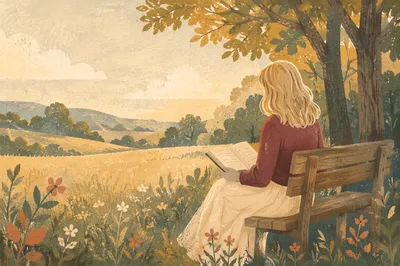 Young Adult Reading Bible on Park Bench