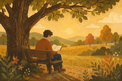 Young Adult Reading Bible in Park