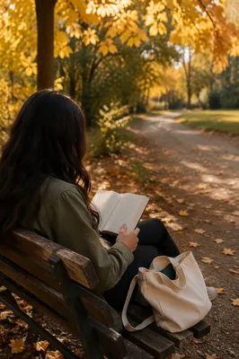 Young Adult Reading Bible on Park Bench