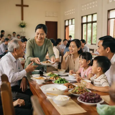 Vietnamese Family Meal in Parish Hall