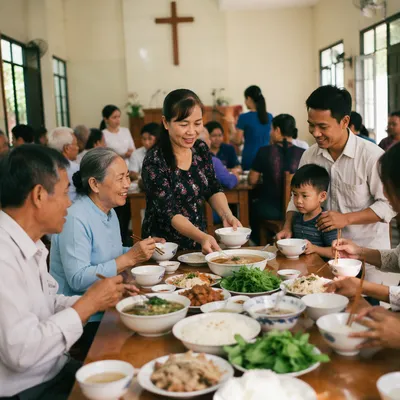 Vietnamese Community Meal in Bright Hall