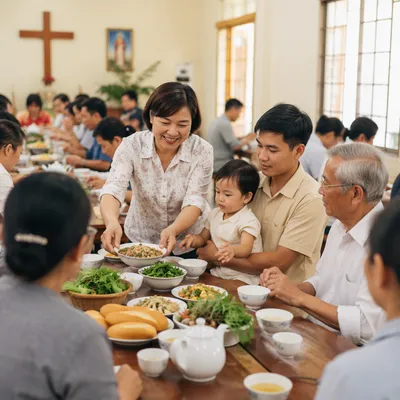 Vietnamese Family Meal in Parish Hall