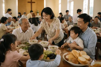 Vietnamese Community Meal in Bright Hall