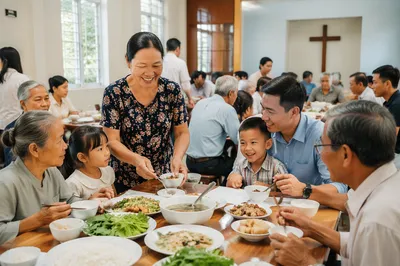Vietnamese Community Meal in Bright Hall