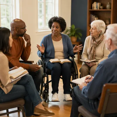 Wheelchair User Leading Bible Study Circle