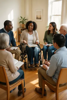 Woman in Wheelchair Leading Bible Study