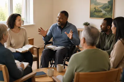 Wheelchair User Leading Small Study Group