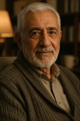 Warm Portrait of Wise Elderly Man