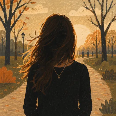 Confident Woman Portrait on Tree Lined Path