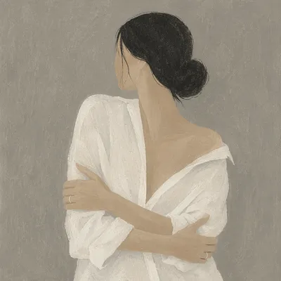 Confident Woman Portrait in Soft Gray